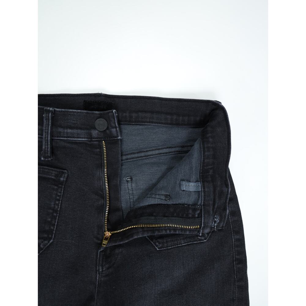 MOTHER Rambler Zip Sneak Washed Black Straight Leg Jeans Patch Pocket 25 Capsule - Picture 7 of 16